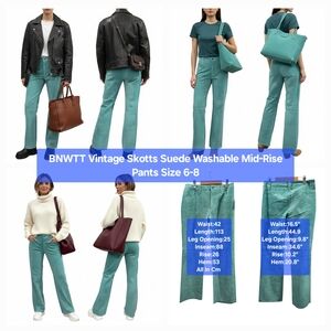 BNWTT Vintage Skotts Suede Mid-Rise Pants Size 6-8
